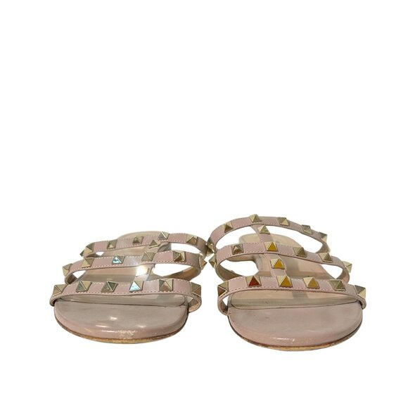 Valentino Garavani Rockstud Accents Leather Slides 38.5 - Picture 2 of 4